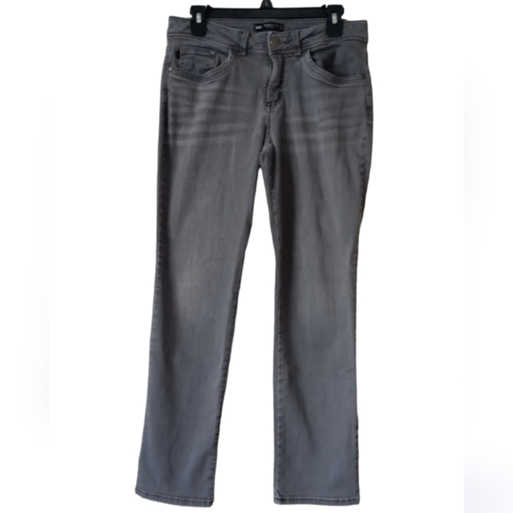 LEE PERFECT FIT 1889 WOMEN'S STRETCH JEANS. SIZE 8. COLOR GRAY.